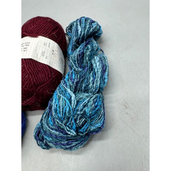 Mixed Yarn Lot 5 Skeins Romance Handwash Shape Dry Flat Assorted Colors Textures - Picture 2 of 8